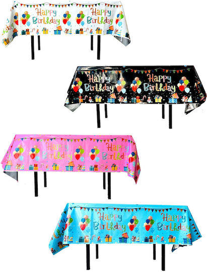 Husă De Masă Pentru Petreceri Alista Home Folie Happy Birthday Balon Imprimat 137 X 274 Cm Albă