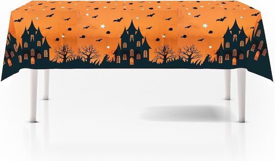 Husă De Masă Alista Home Cu Folie Tematică Halloween Casă Bântuită 137 X 274 Cm Portocalie