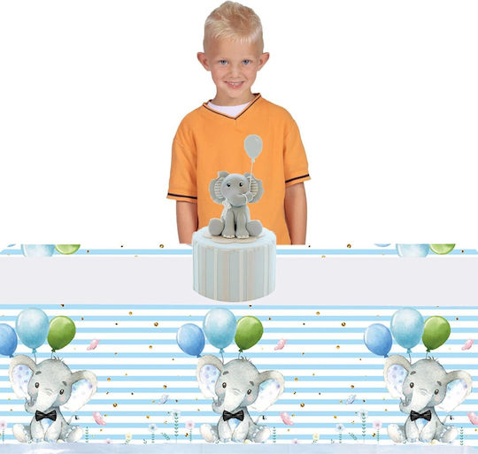 Tablecloth Alista Home Plastic Elephant Print 180 X 108 Cm Blue