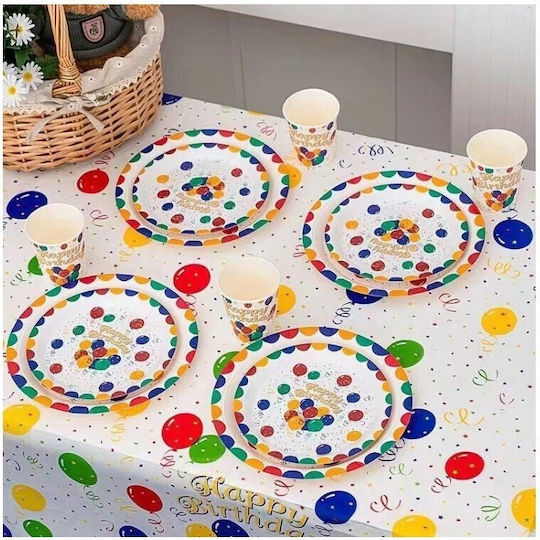 Husă De Masă Alista Home Din Peva Cu Imprimeu Balon La Mulți Ani 137 X 274 Cm Rezistentă La Apă Și Pete Curățare Rapidă Multicoloră