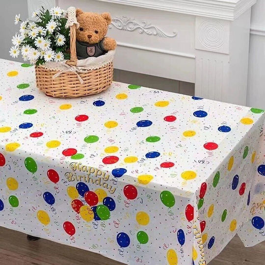 Husă De Masă Alista Home Din Peva Cu Imprimeu Balon La Mulți Ani 137 X 274 Cm Rezistentă La Apă Și Pete Curățare Rapidă Multicoloră