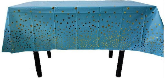 Husă De Masă Alista Home Folie Stele Aurii Imprimat Rezistentă La Apă 137 X 274 Cm Albastră