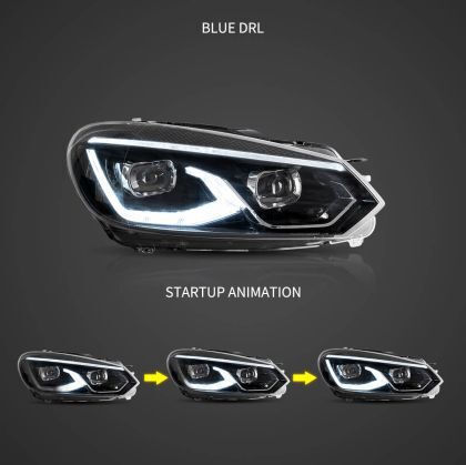 Front Led Lights 12V for Volkswagen Golf 2008-2014 2 Pieces