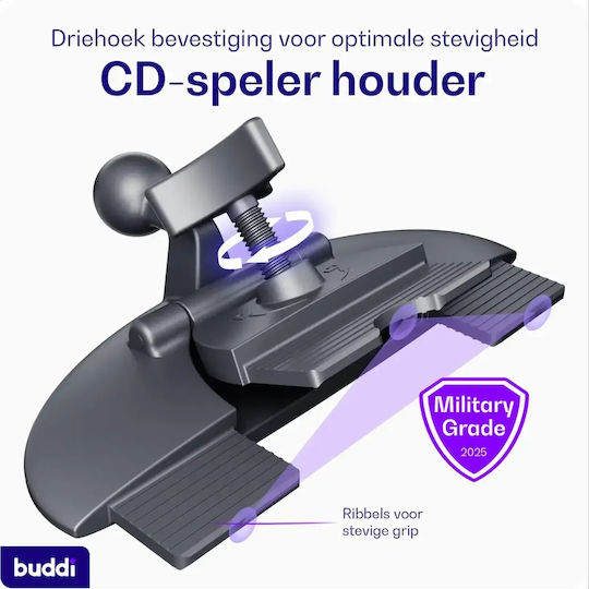 Buddi Car Mobile Mount with Adjustable Hooks Black
