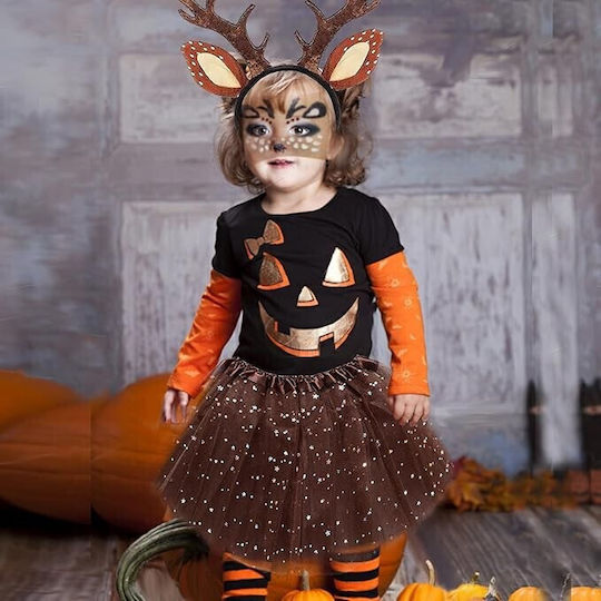 Temporary Face Sticker Alista Home Makeup Face Art Halloween Theater Deer Pattern Brown