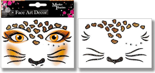 Temporäre Gesicht-Aufkleber Alista Home Make-up Gesichtskunst Halloween Theater Leopard Muster Braune