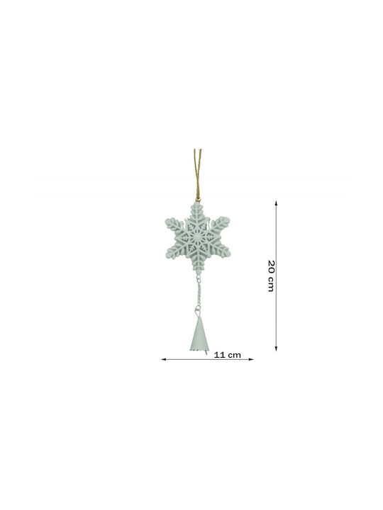 Ornament De Crăciun Pentru Brad Fulgi De Zăpadă Alb Din Metal 20 Cm Alista Home