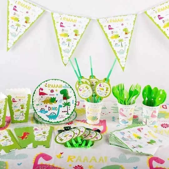 Комплект 10 Флагове Тип Банер Alista Home Dino Park Колекция 28.5 X 20 См Изработени От Покрит Хартиен Многоцветен