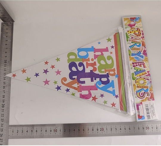 Set 10 Banner-style Flags Alista Home Happy Birthday Collection 270 Cm Length Made Crepe Paper Multicolor