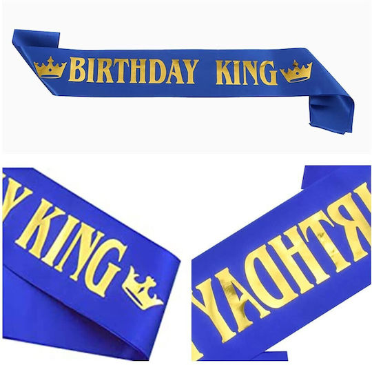 Panglică Aniversară Alista Home Design King Temă Aniversare 160x9.5 Cm Albastră