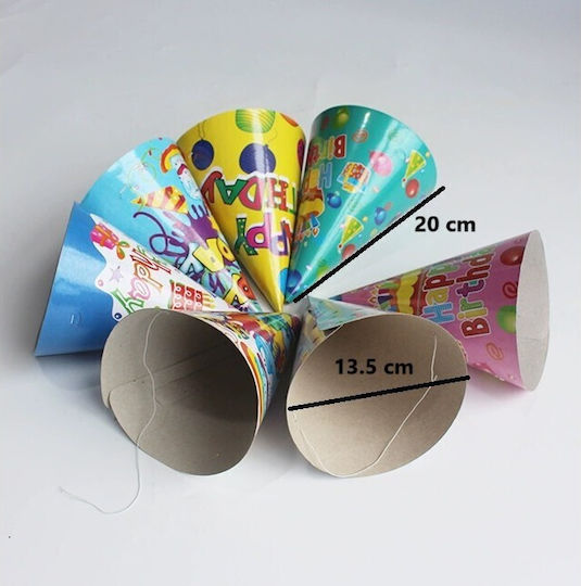 Set 6 Pălării De Petrecere Alista Home Kids Petrecere Carton 20 X 13.5 Cm Model 1 La Mulți Ani Multicolor