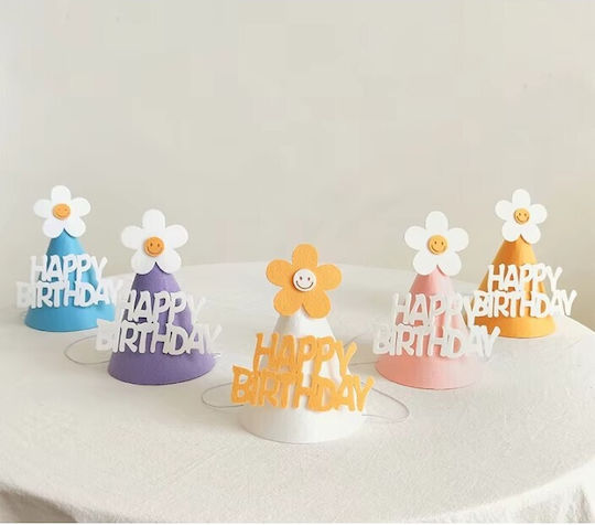 Set 3 Pălării De Petrecere Happy Birthday Alista Home Temă De Sărbătoare Floare Din Spumă Multicolor