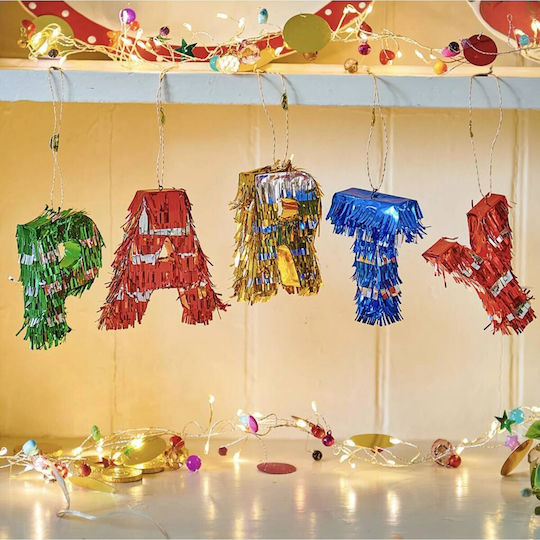 Mini Pinata De Petrecere Set Accesorii De Petrecere 5 Piese Din Hârtie Creponată Carton Pinata De Petrecere 61 X 43 X 8 Cm Multicolor