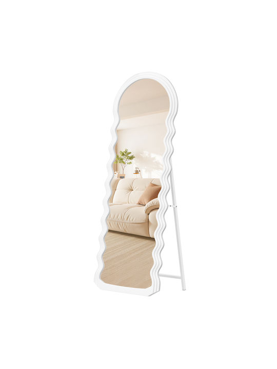 Songmics Oglindă De Podea Cu Cadru Metalic Alb 160x50cm