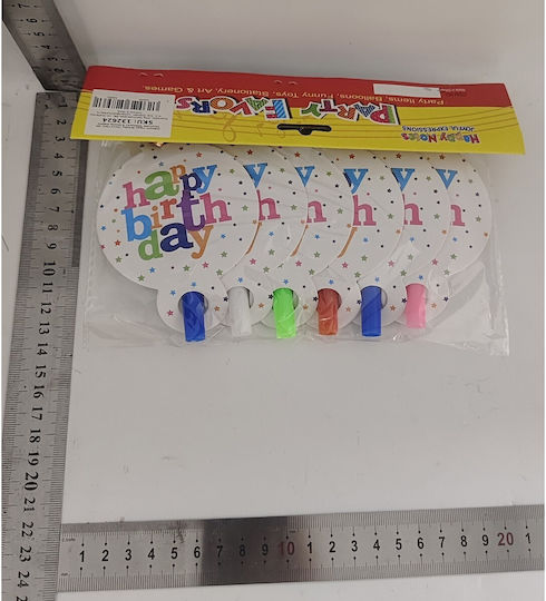 Set 6 Blowers Alista Home Happy Birthday Collection 19 X 11 Cm Made Cardboard Plastic Paper Multicolor