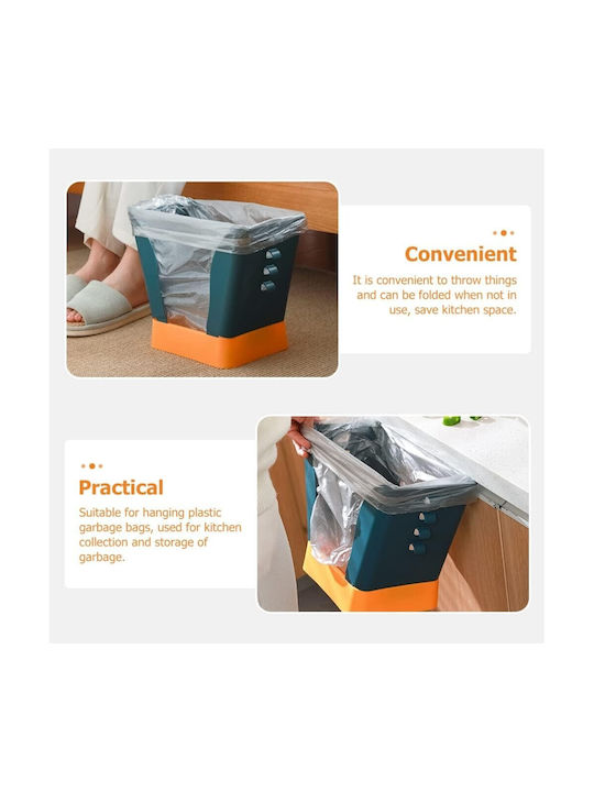 Expandable Trash Bin Alista Home Plastic Adjustable Foldable Versatile Kitchen Bathroom Office Universal Bin 21x25x17 Cm Blue Yellow