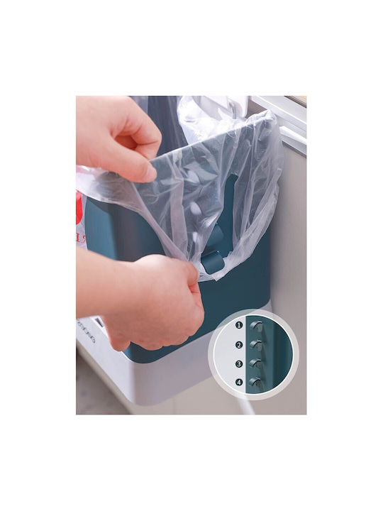 Expandable Trash Bin Alista Home Plastic Adjustable Foldable Versatile Kitchen Bathroom Office Universal Bin 21x25x17 Cm Blue Gray