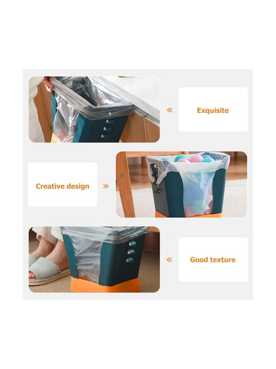 Expandable Trash Bin Alista Home Plastic Adjustable Foldable Versatile Kitchen Bathroom Office Universal Bin 21x25x17 Cm Blue Yellow
