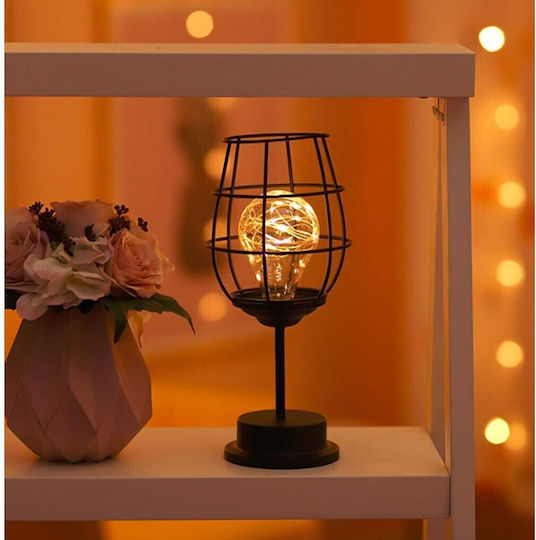 Decorative Led Lamp Alista Home Wine Glass Model Battery Operated 13 X 13 X 28 Cm Black Base Warm White Light