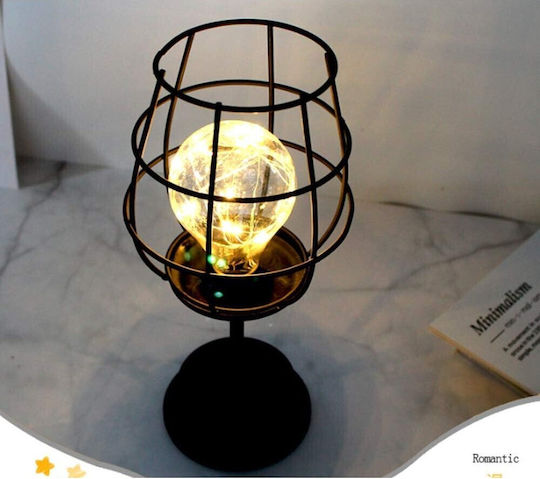 Decorative Led Lamp Alista Home Wine Glass Model Battery Operated 13 X 13 X 28 Cm Black Base Warm White Light