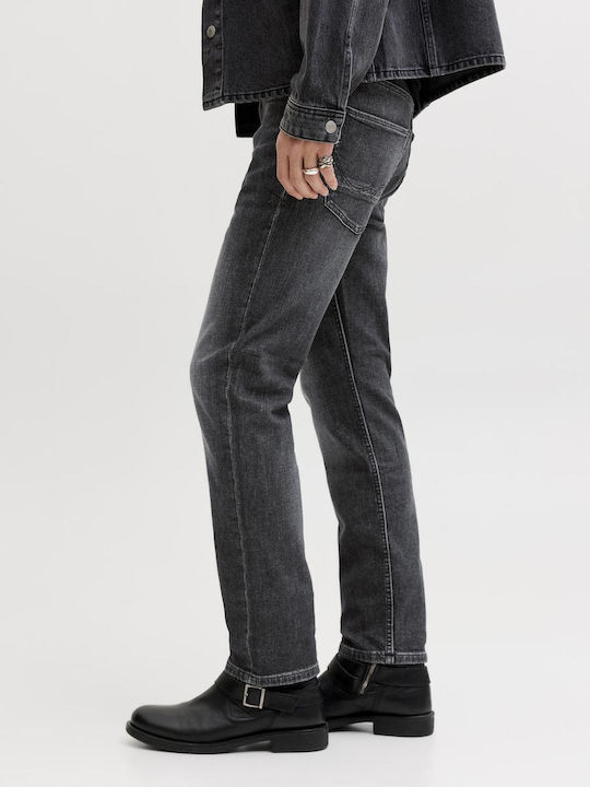 Men's Jeans Pants with Regular Fit Black Denim