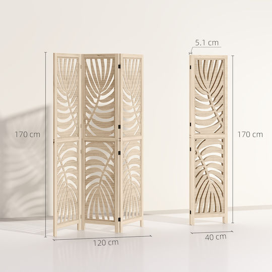 HomCom Wooden Room Divider 120x170cm