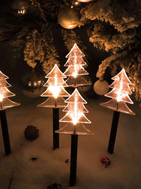 Set 5 Lămpi LED cu Baterie Model Brad Exterior Grădină Alista Home 35 5 Cm Alb Cald