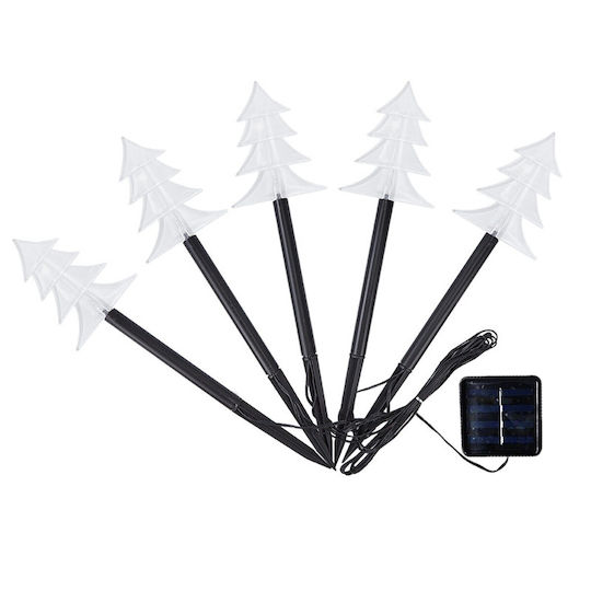 Set 5 Led Solar Outdoor Lights Fir Tree Type Garden Alista Home 37 Cm Warm White