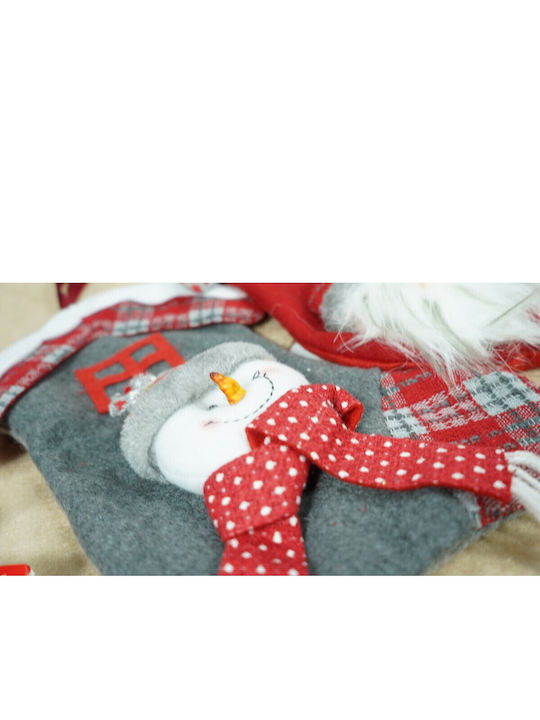 Ciorap Decorativ De Crăciun Cu Om De Zăpadă L30xL15cm Gri