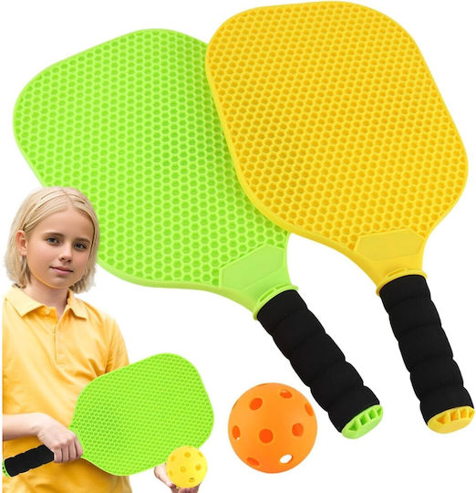 Set De Joc Rachete De Ping Pong Alista Home 2 Palete 1 Minge Vârste 6+ 37.5 X 18 X 3 Cm Galben Verde