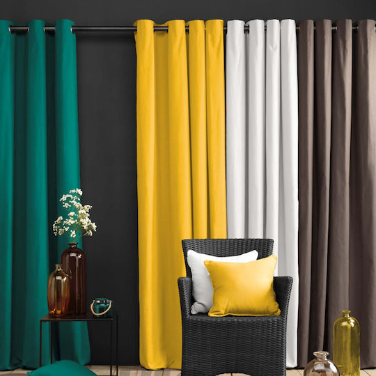Douceur d'Intérieur Curtain with Grommet L-c Panama Gray 140x240cm