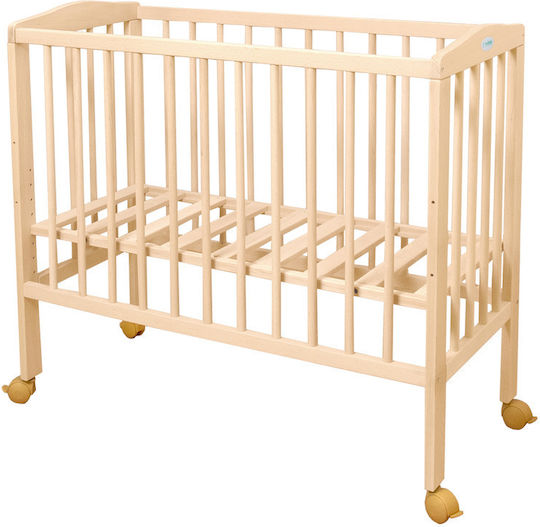 Waldin Babywiege Laufstall mit Matratze und Rädern Beiges