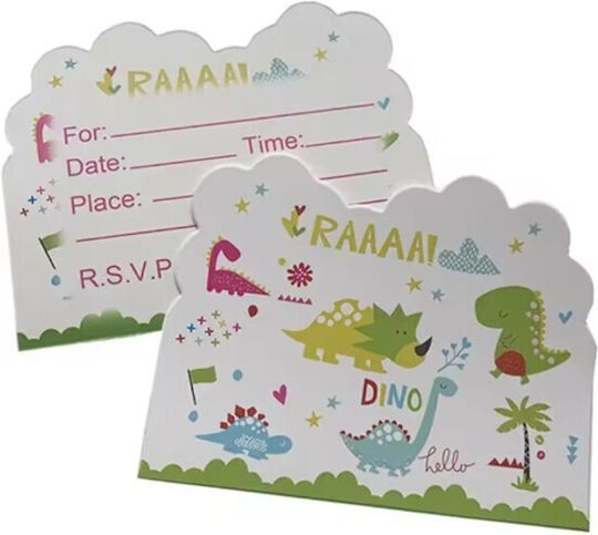 Set 10 Invitații Petrecere Alista Home Dino Park Colecția 11 X 14 Cm Carton Multicolor
