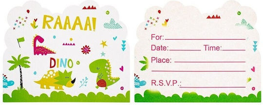 Set 10 Invitații Petrecere Alista Home Dino Park Colecția 11 X 14 Cm Carton Multicolor