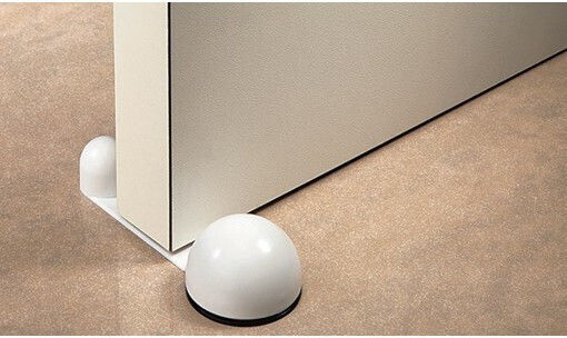 Door Stopper Adhesive Plastic Gray 1pcs