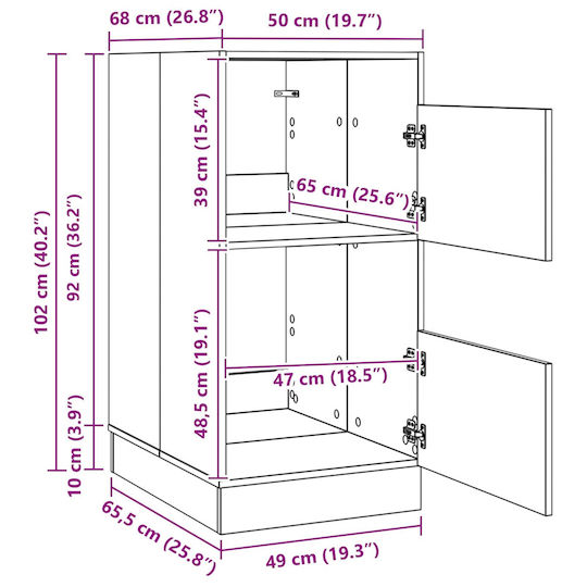 vidaXL Cabinet de baie Mobilier pentru baie L50xA68xÎ102cm Negru