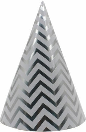 Set 6 Pălării De Petrecere Alista Home Copii Petrecere Carton 20 X 13.5 Cm Model 8 Valuri Argintii