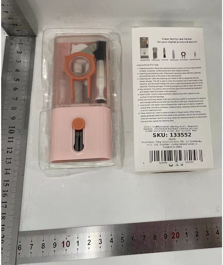 Set Multifuncțional de Curățare Produse Electronice 10în1 Alista Home Laptop Tastatură Telefon Căști Roz