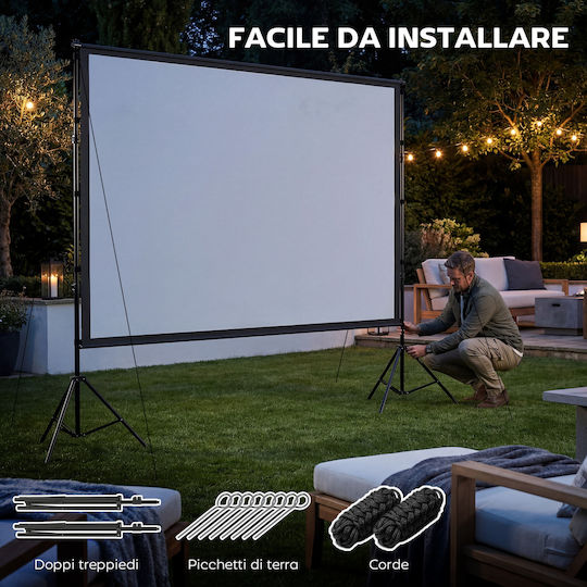 HomCom Οθόνη Προβολής Projector Δαπέδου 16:9 / 120"