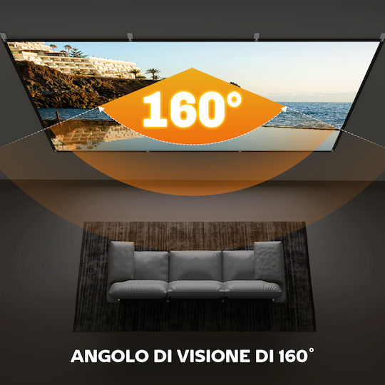HomCom Οθόνη Προβολής Projector Τοίχου 16:9 / 120"