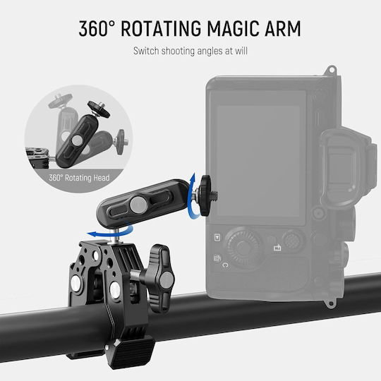 Neewer St83 Super Clamp 3" Dual Ballhead Magic Arm