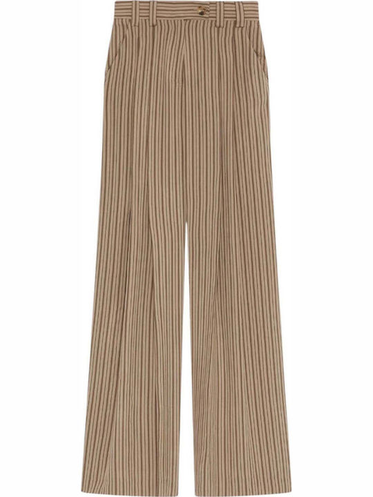 Women's Palazzo Pants with Fit Brown