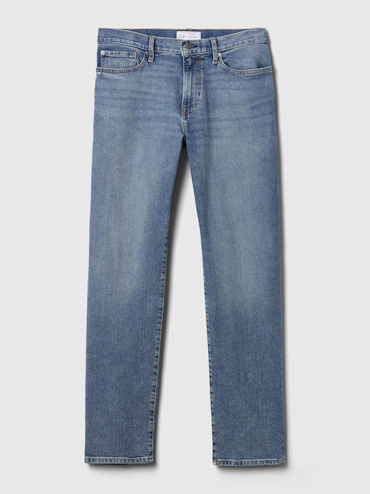 Ανδρικό Παντελόνι Τζιν με Slim Straight Εφαρμογή New Medium Wash
