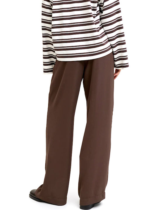 Jack & Jones Women's Pantaloons with Rubber Band in Loose Fit Brown