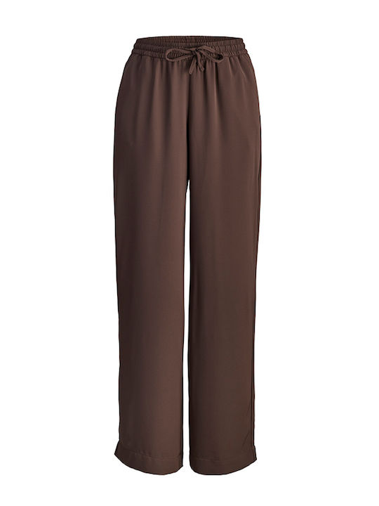 Women's Pantaloons with Rubber Band in Loose Fit Brown