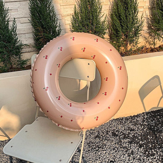 Inflatable Swimming Ring Children Orange Cherry Pattern Alista Home 70 Cm Diameter