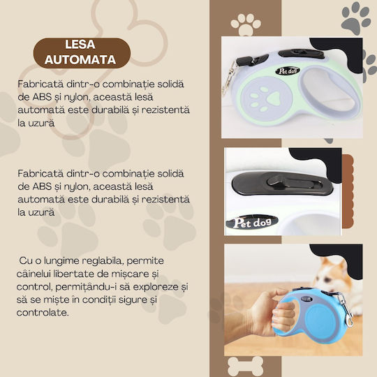 Alista Home Lesu Pliabil Pentru Câine Curea Verde 5m Până La 20kg