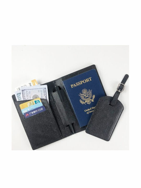 Portofel Pentru Pașaport și Carduri Alista Home 23x16 Cm 70g Piele Pu Suport Pix Suport Etichetă Accesoriu Unisex Multifuncțional Negru