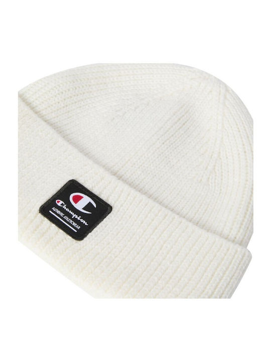 Beanie Unisex Σκούφος Πλεκτός σε Εκρού χρώμα