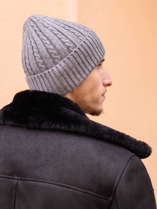 Beanie Ανδρικός Σκούφος Πλεκτός σε Γκρι χρώμα
